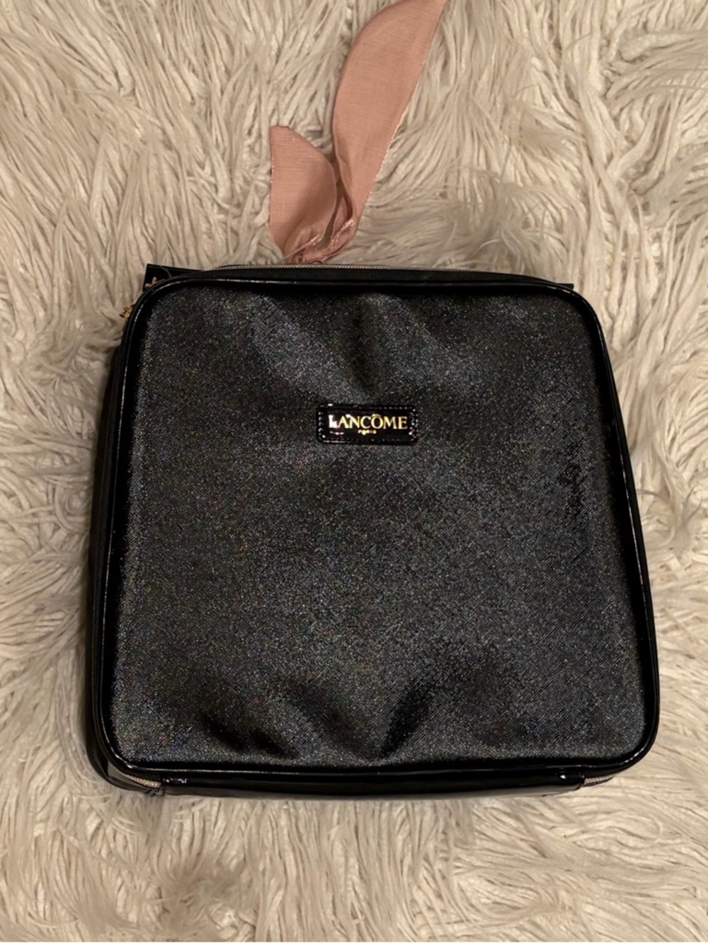 Lancome Black Cosmetic Bag with Gold Logo